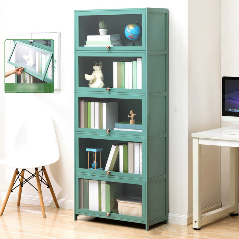 Contemporary Green Barrister Bookcase Bamboo Bookcase for Home Office