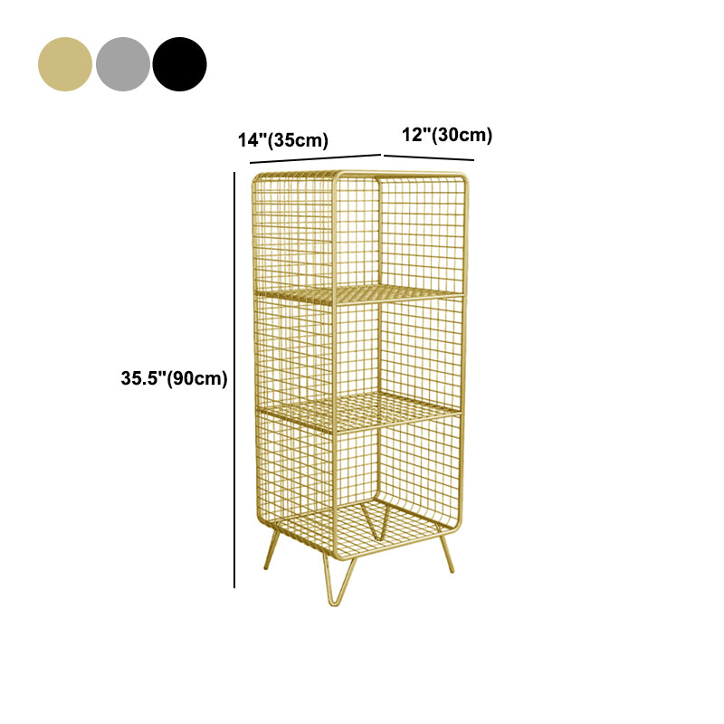 Libreria moderna chiusa con ripiani rettangolari in metallo