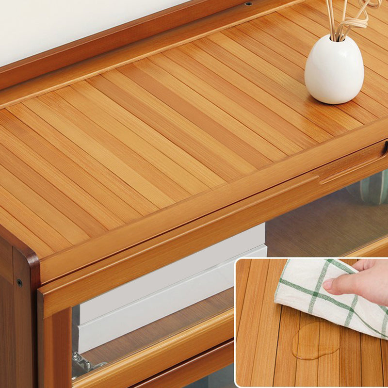 Modern Bamboo Barrister Bookcase Closed Back Bookcase for Home Office