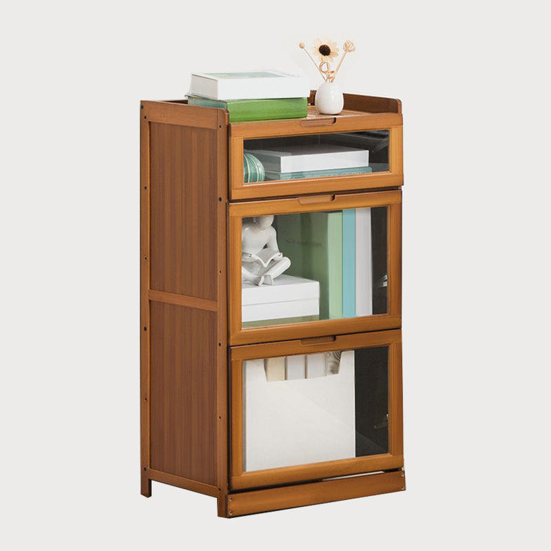 Modern Bamboo Barrister Bookcase Closed Back Bookcase for Home Office