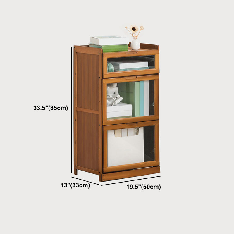 Modern Bamboo Barrister Bookcase Closed Back Bookcase for Home Office