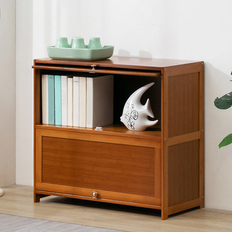Contemporary Bamboo Barrister Bookcase Doors Included Bookcase for Home Office