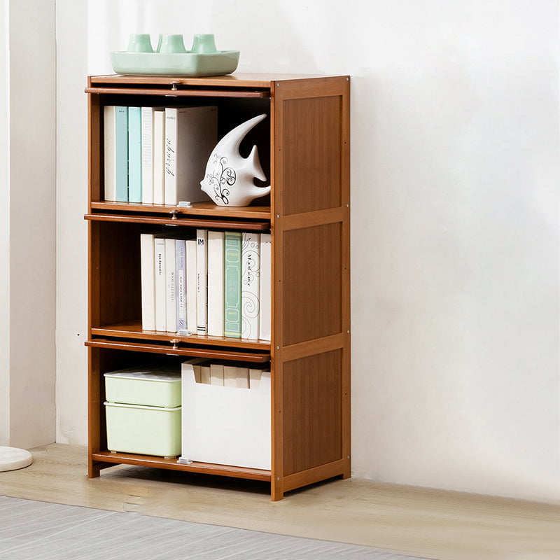 Contemporary Bamboo Barrister Bookcase Doors Included Bookcase for Home Office