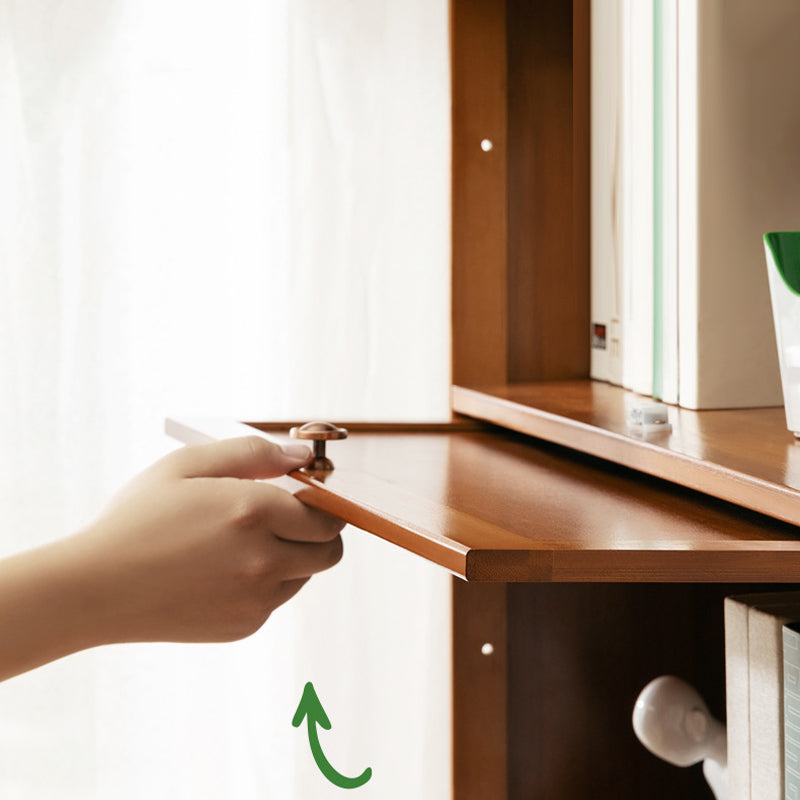 Contemporary Bamboo Barrister Bookcase Doors Included Bookcase for Home Office