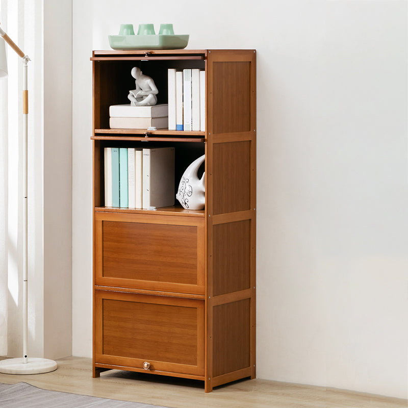 Contemporary Bamboo Barrister Bookcase Doors Included Bookcase for Home Office