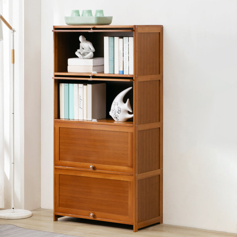 Contemporary Bamboo Barrister Bookcase Doors Included Bookcase for Home Office