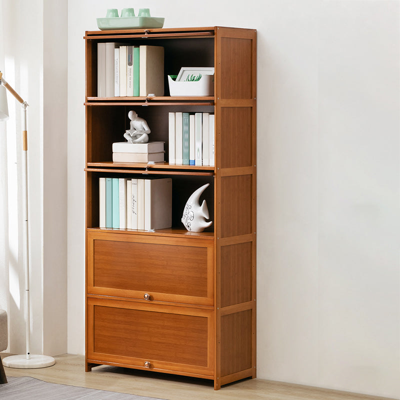 Contemporary Bamboo Barrister Bookcase Doors Included Bookcase for Home Office