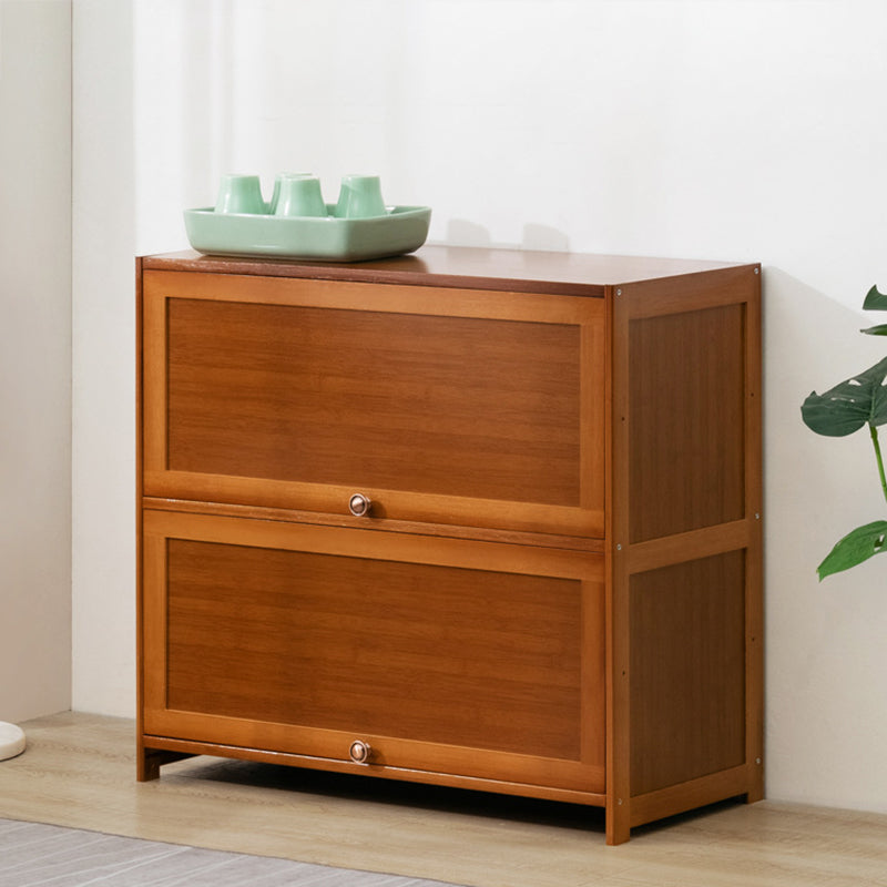 Contemporary Bamboo Barrister Bookcase Doors Included Bookcase for Home Office