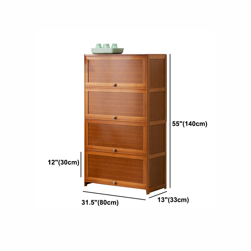 Contemporary Bamboo Barrister Bookcase Doors Included Bookcase for Home Office