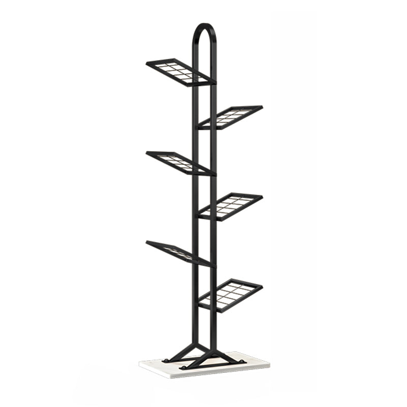 Open Metal Bookcase Modern Rectangular Shelves for Study Room