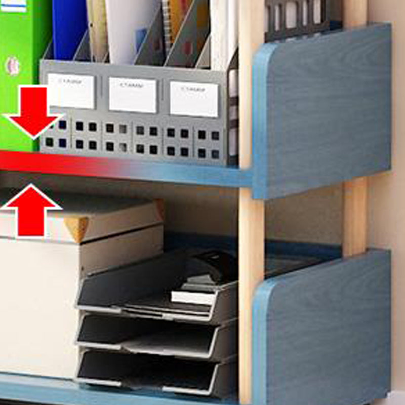 3-Shelf Manufactured Wood Etagere Bookshelf with Caster Wheels