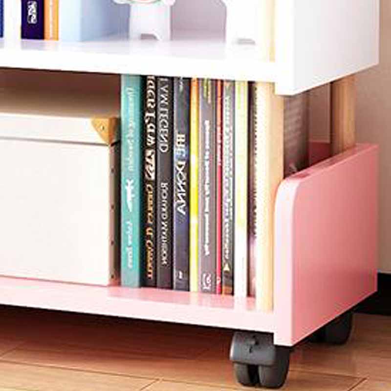 3-Shelf Manufactured Wood Etagere Bookshelf with Caster Wheels