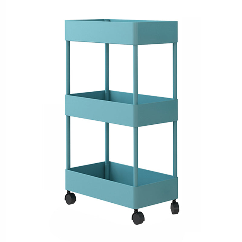 Contemporary Style Bookshelf Home Office Bookcase with Casters