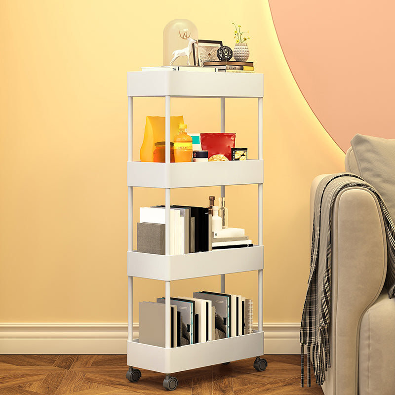 Contemporary Style Bookshelf Home Office Bookcase with Casters
