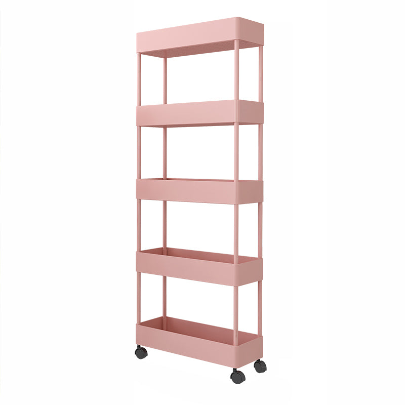 Contemporary Style Bookshelf Home Office Bookcase with Casters