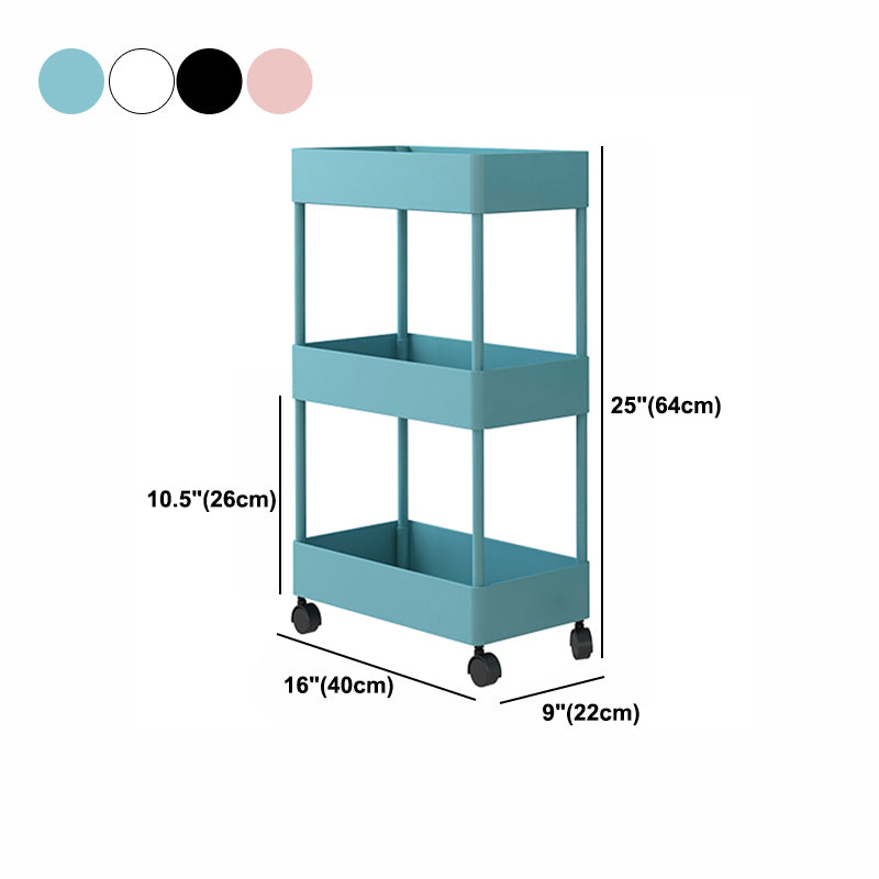Contemporary Style Bookshelf Home Office Bookcase with Casters