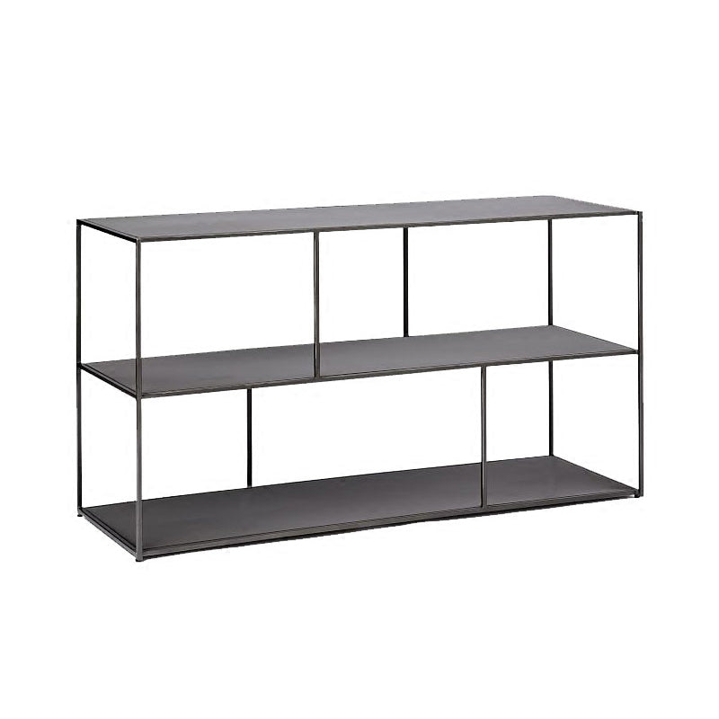 Industrial Style Open Metal Bookcase with Rectangular Shelves