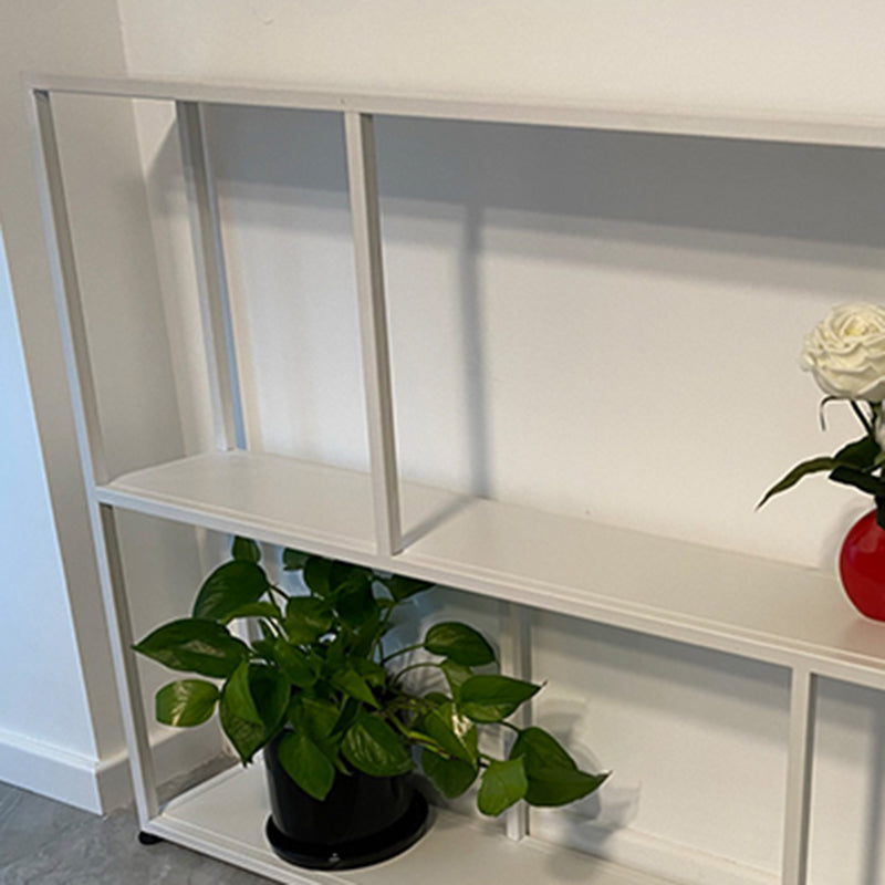 Industrial Style Open Metal Bookcase with Rectangular Shelves