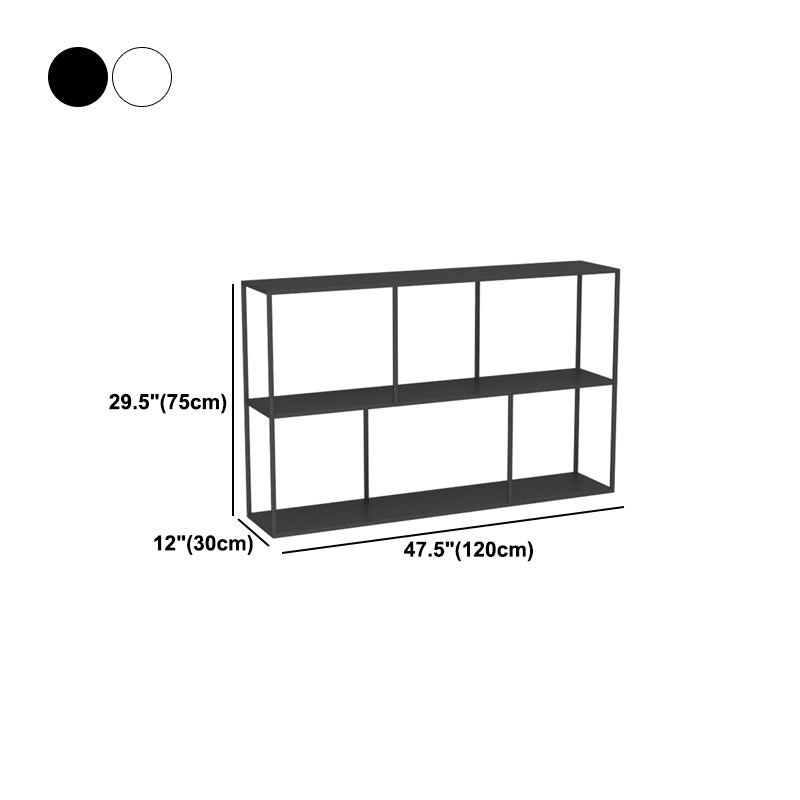 Industrial Style Open Metal Bookcase with Rectangular Shelves