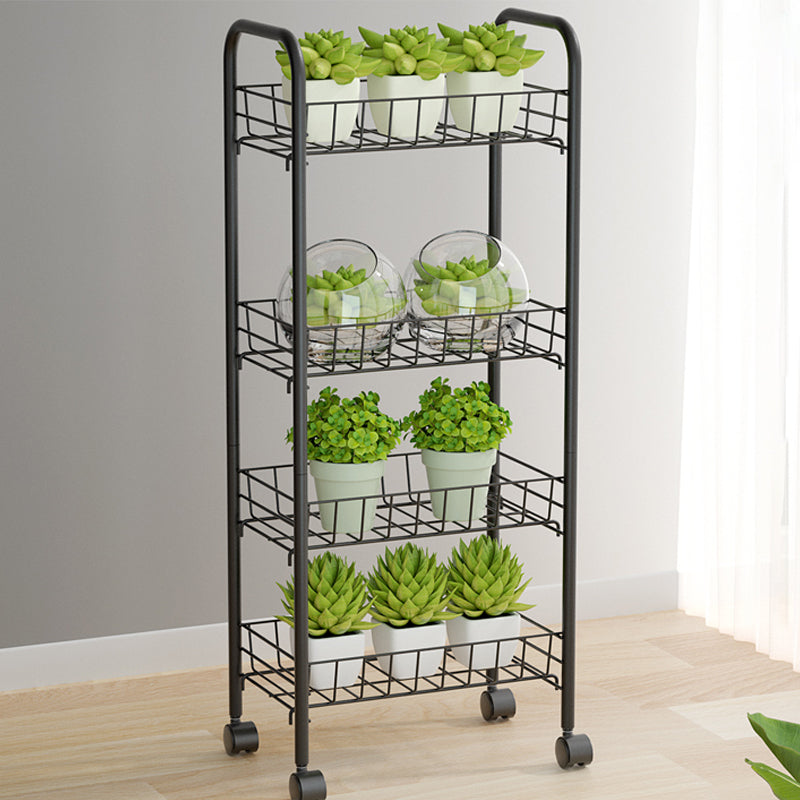 11"W Bookshelf Contemporary Style Bookcase with Casters for Home and Study Room