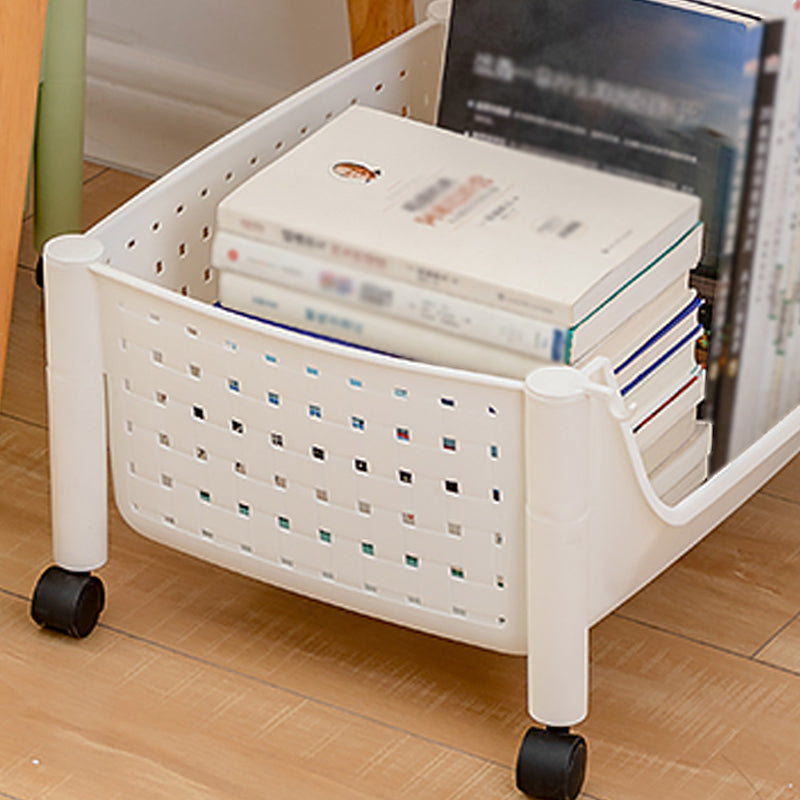 14" Wide Bookshelf Contemporary Style Bookcase with Casters for Home Office