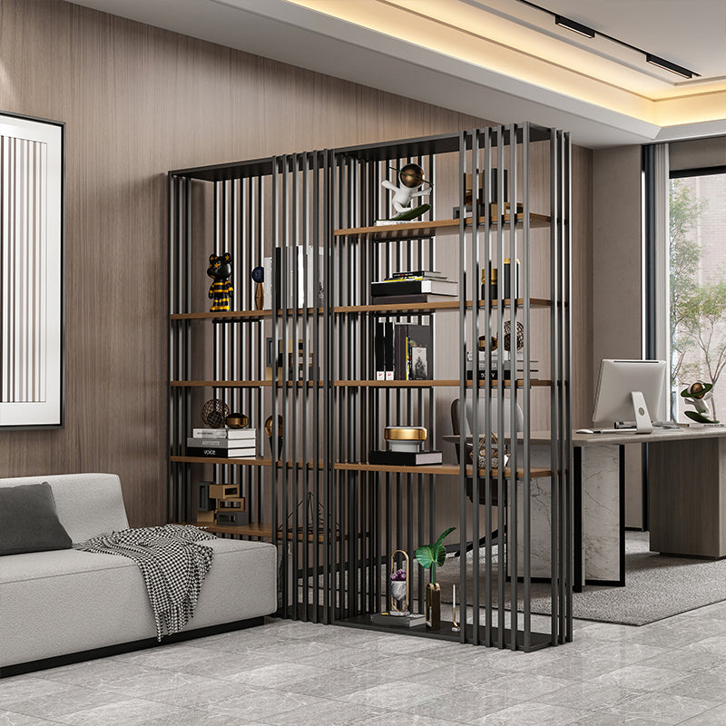 Open Metal Etagere Bookcase Industrial Shelf Bookcase with Shelves