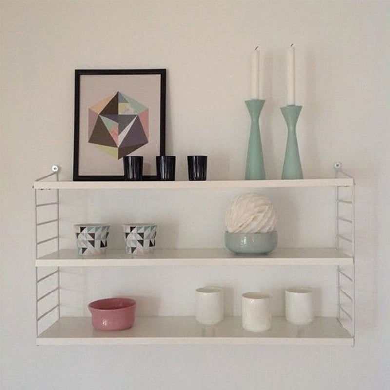 Modern Wall Mounted Bookcase with Solid Wood Rectangular Shelves