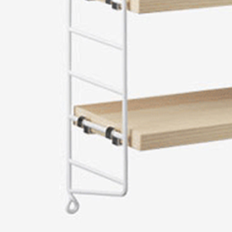 Modern Wall Mounted Bookcase with Solid Wood Rectangular Shelves