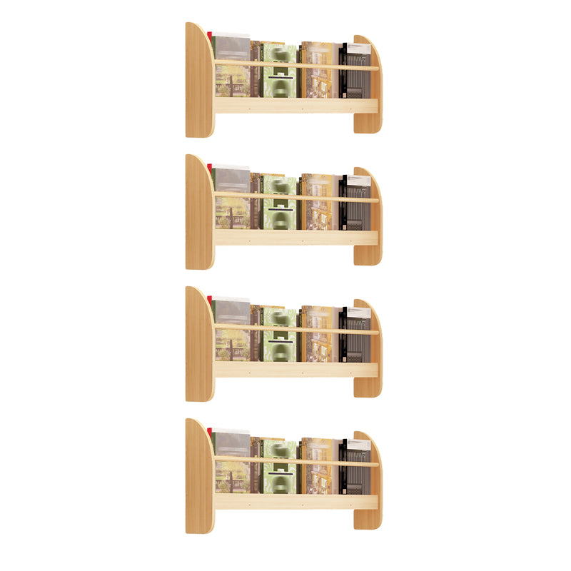 Contemporary Style Bookshelf  Wall Mounted Horizontal Bookcase for Home Office