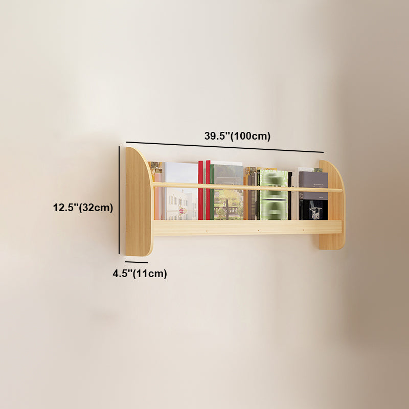 Contemporary Style Bookshelf  Wall Mounted Horizontal Bookcase for Home Office