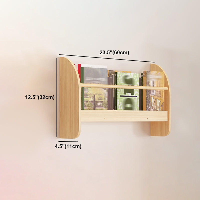 Contemporary Style Bookshelf  Wall Mounted Horizontal Bookcase for Home Office