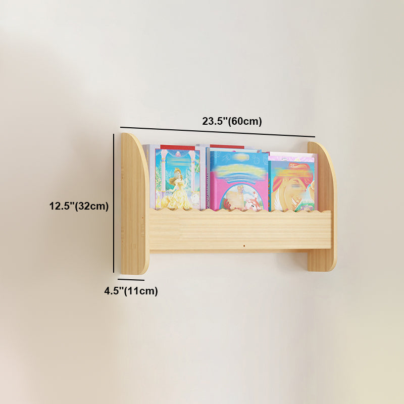 Contemporary Style Bookshelf  Wall Mounted Horizontal Bookcase for Home Office
