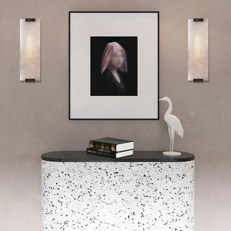 Luz de pared de pared de latón moderna Rectángulo de pared de pared de pared para dormitorio