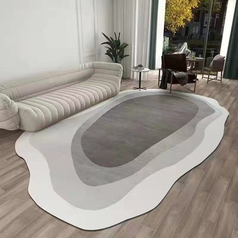 White Casual Rug Polyester Color Lump Rug Washable Rug for Drawing Room