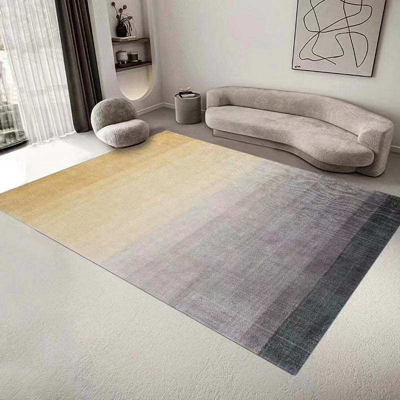 Blue Striped Pattern Rug Polyester Modern Rug Washable Rug for Drawing Room