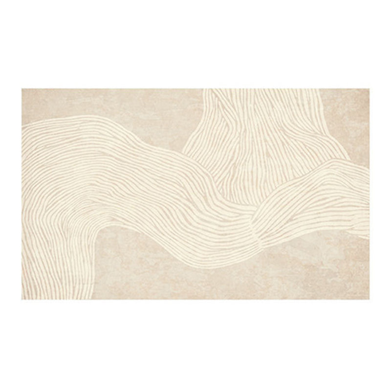 Apricot Irregular Rug Polyester Casual Rug Non-Slip Backing Rug for Drawing Room