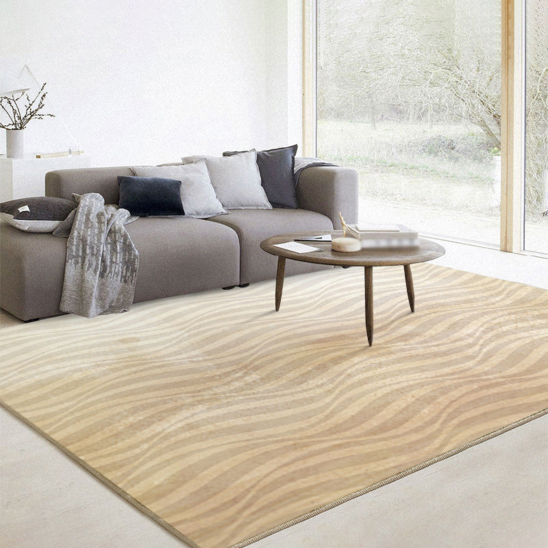 Light Brown Modern Rug Polyester Pattern Area Rug Stain Resistant Rug for Home Decoration