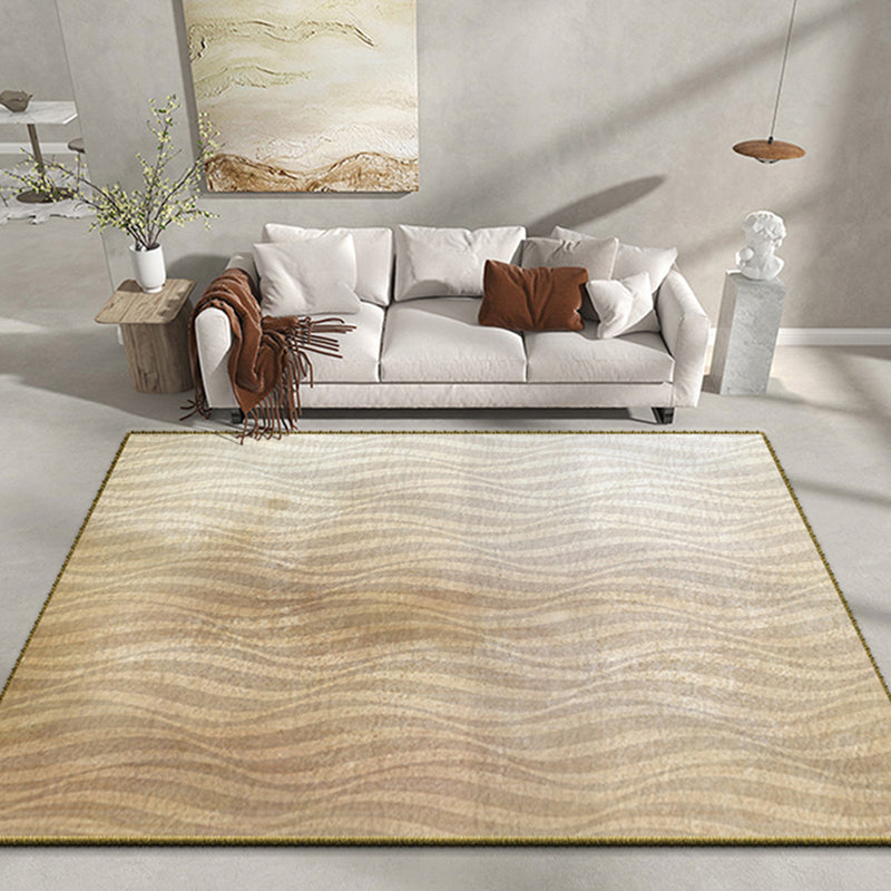 Light Brown Modern Rug Polyester Pattern Area Rug Stain Resistant Rug for Home Decoration