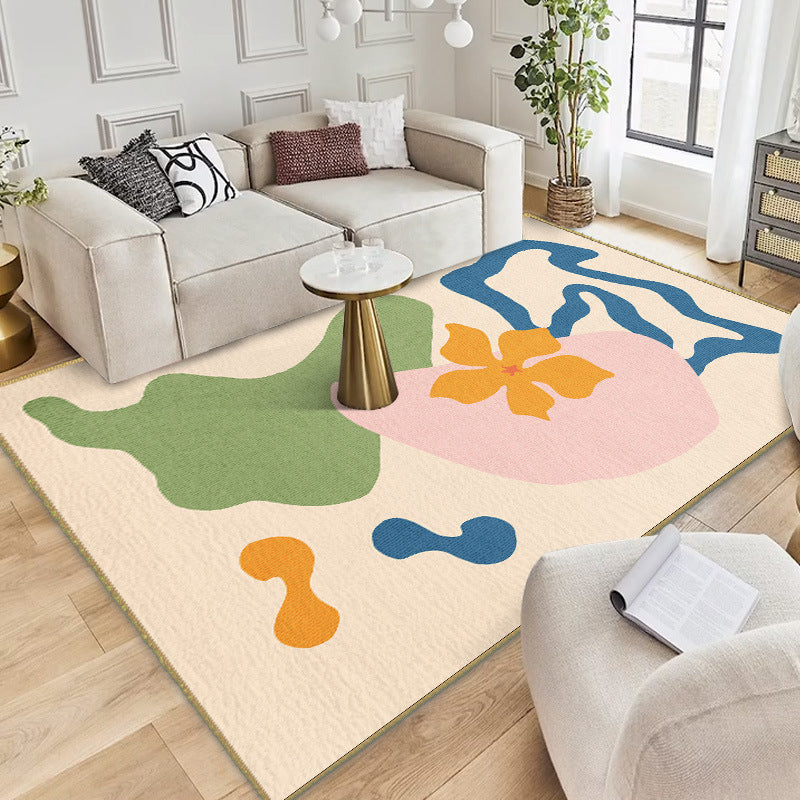 Tapis green kid polyester abstrait tapis lavable tapis lavable pour le salon