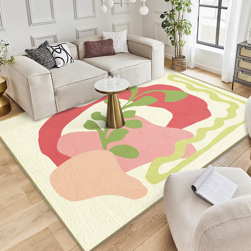 Tapis green kid polyester abstrait tapis lavable tapis lavable pour le salon