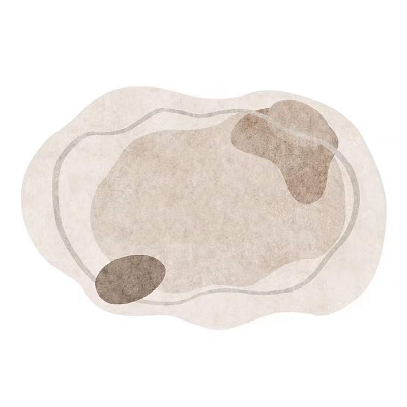 Green Line Rug Polyester Casual Area Rug Non-Slip Backing Rug for Drawing Room