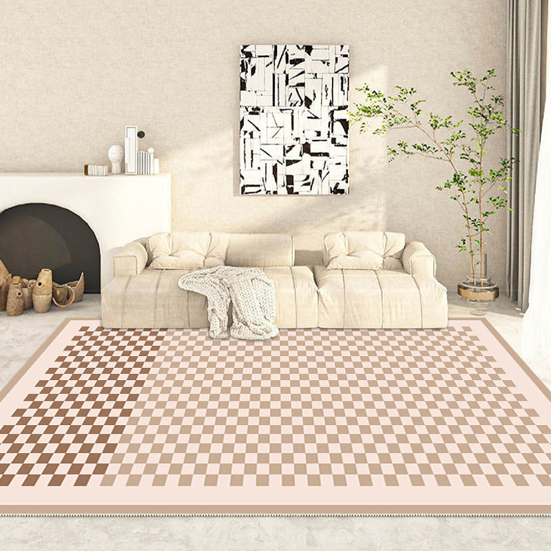 Modern Geometric Pattern Living Room Rug Carpet Polyester Washable Area Rug