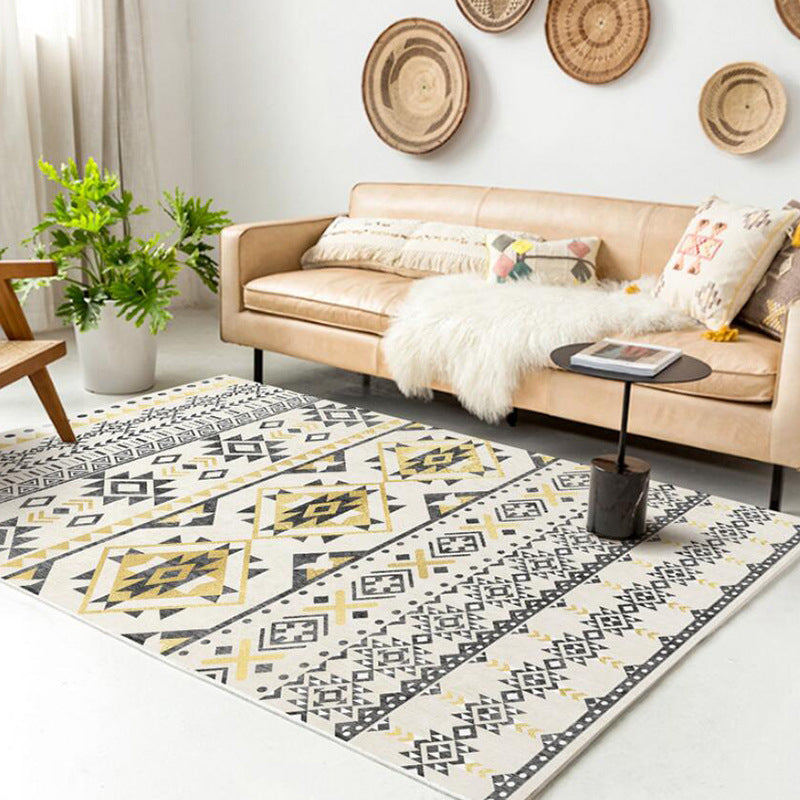 Argyle Bohemian Style Rug  Rug Stain Resistant Rug for Home Decor