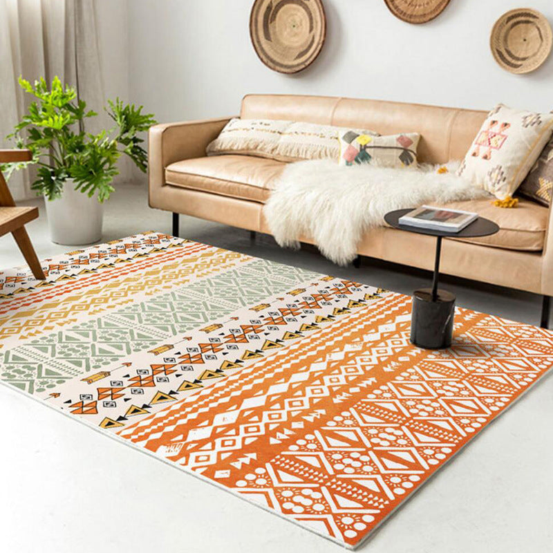 Argyle Bohemian Style Rug  Rug Stain Resistant Rug for Home Decor