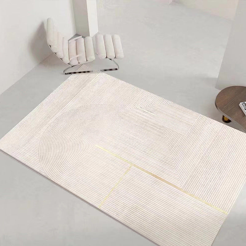Light Brown Line Carpet Polyester Modern Carpet Washable Carpet for Home Decor