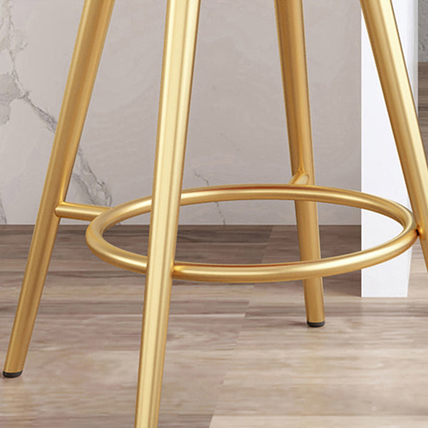 Glam Jewelry Shop PU Leather Stool Orange Footrest Low Back Stool