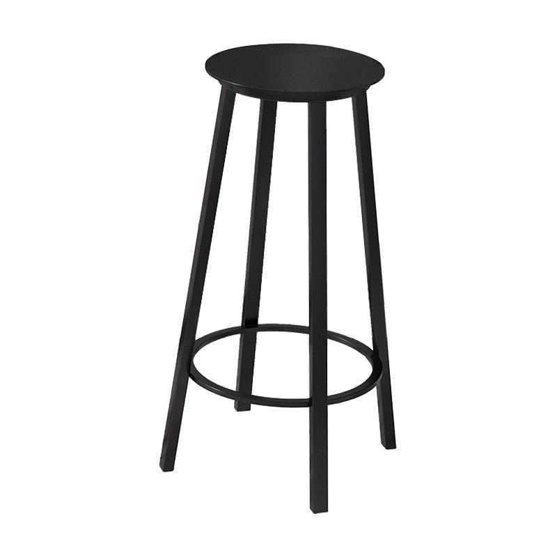 Contemporary Footrest Backless Barstool Matte Finish Iron Stool