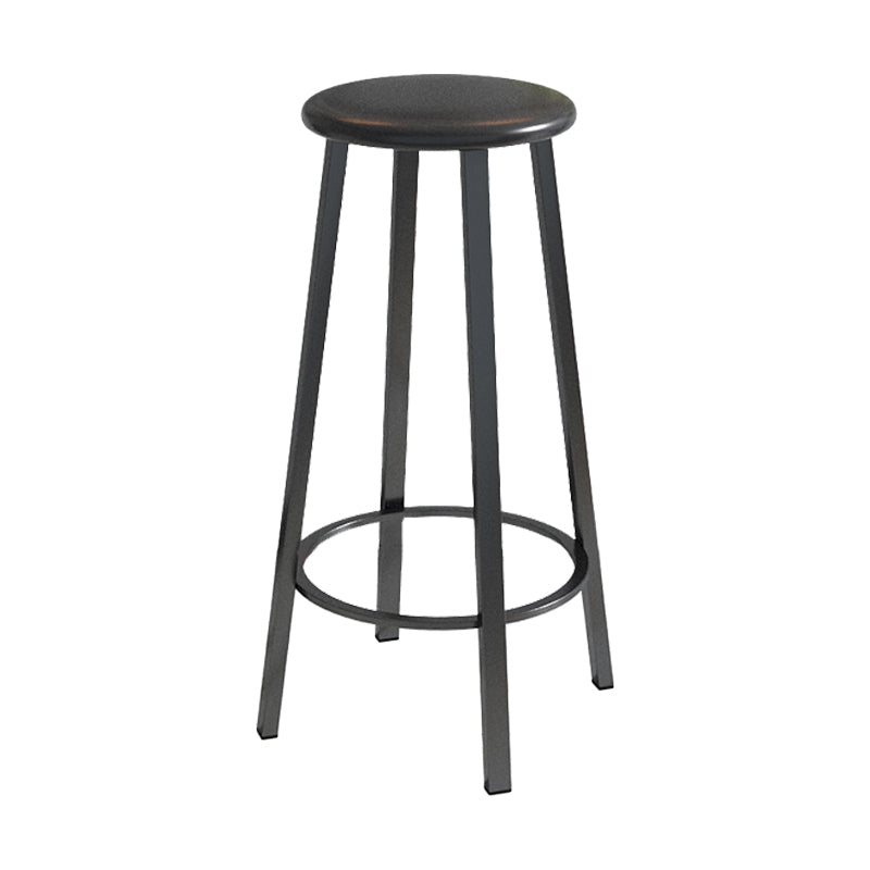 Contemporary Footrest Backless Barstool Matte Finish Iron Stool