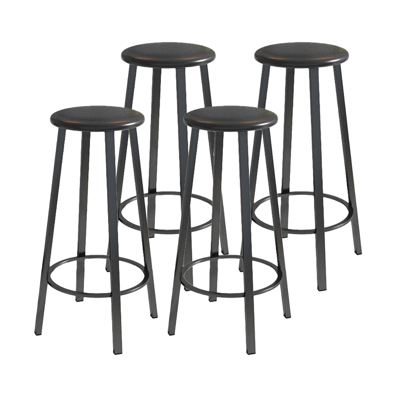 Contemporary Footrest Backless Barstool Matte Finish Iron Stool