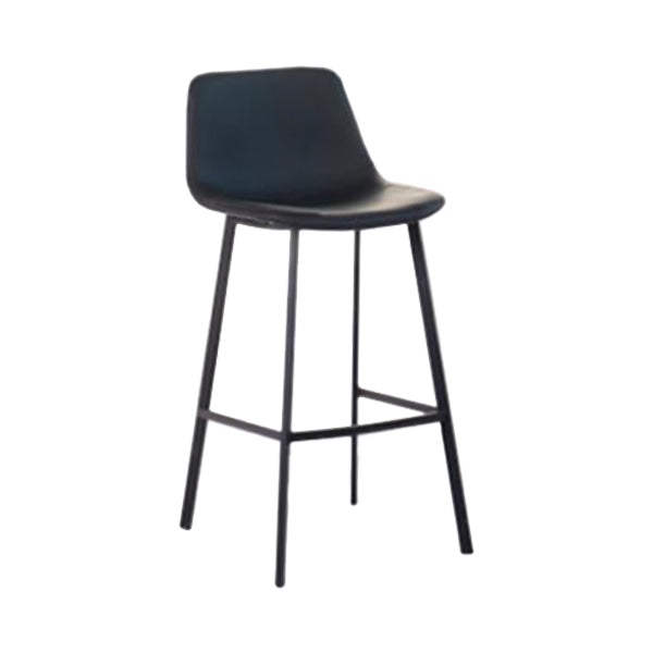 Industrial Low Back Bar-stool PU Leather Bar Stool with Metal Legs